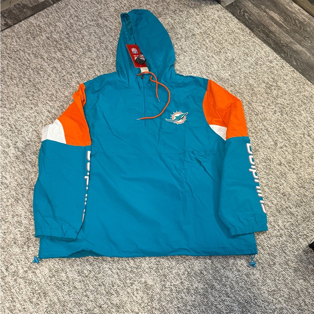 Miami Dolphins Teal and Orange Hooded Jacket